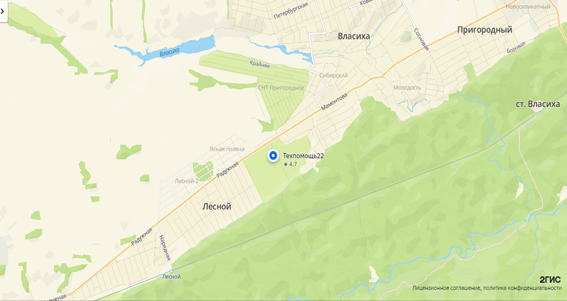 проезд к автосервису техпомощь22